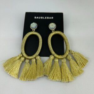 BAUBLEBAR Tassel Hoop Earrings  color Gold New/ WT  Fashion jewelry